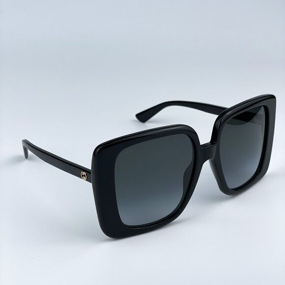 NEW Gucci GG1314S 001 Black Dark Grey Oversized Square Women Sunglasses - Picture 4 of 11
